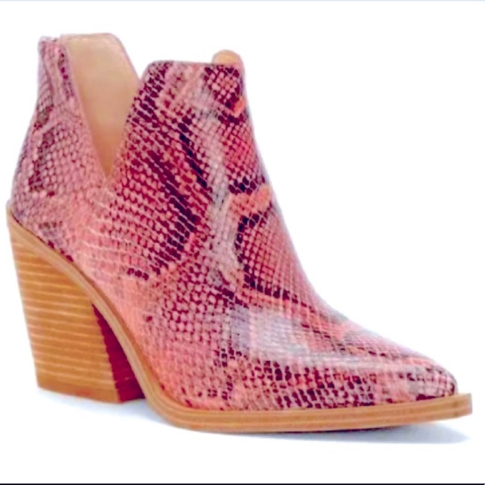 Vince Camuto Gigietta Pink Snake Booties